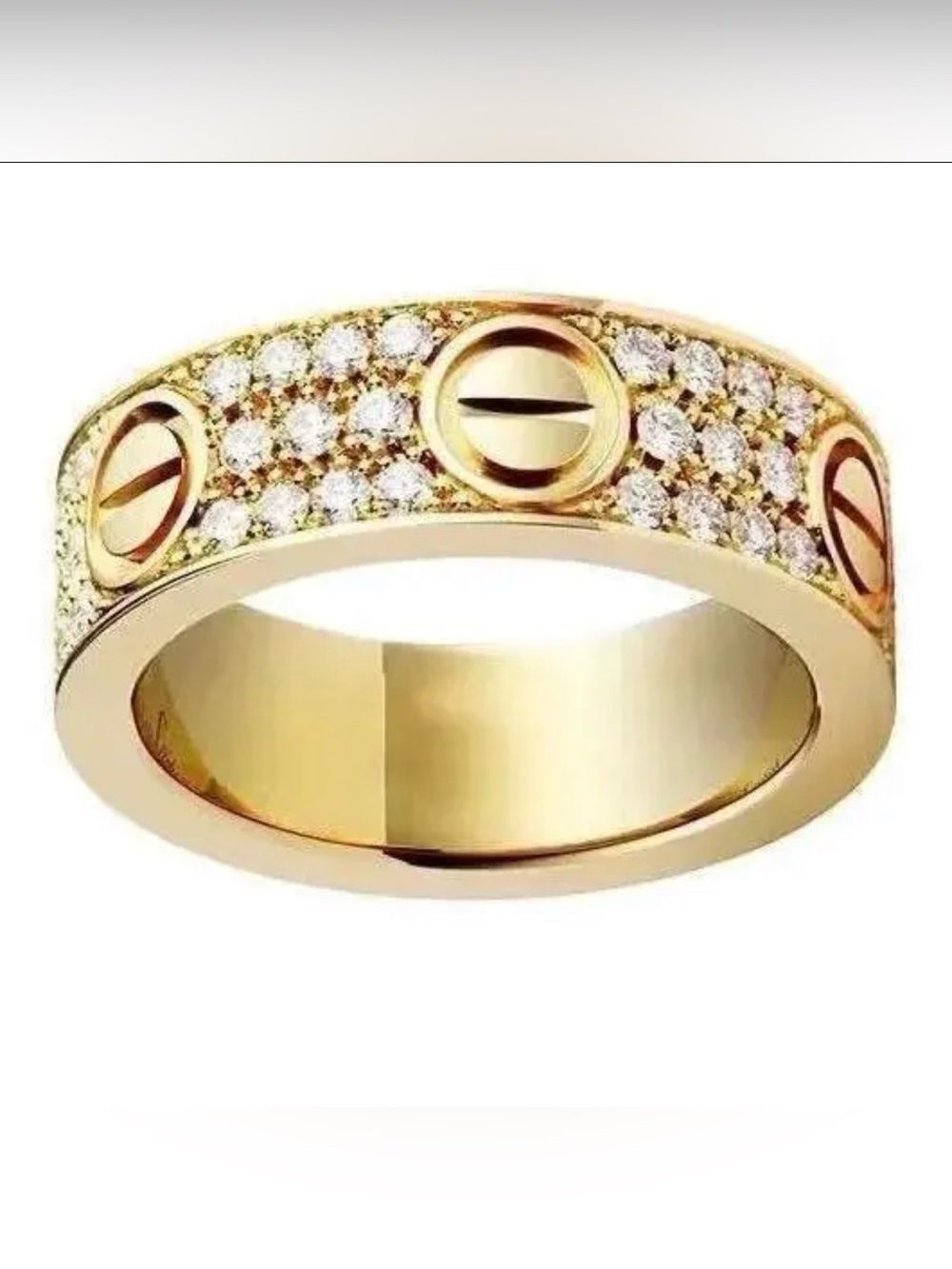 Gold Pave Women's Band in 6mm— size 8 or 6